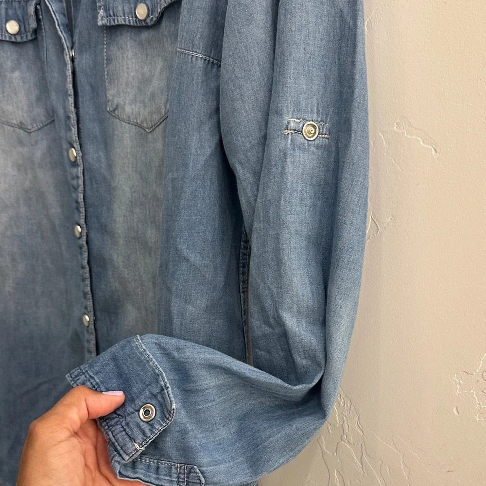 Denim Button-Up Shirt - Picture 6 of 7